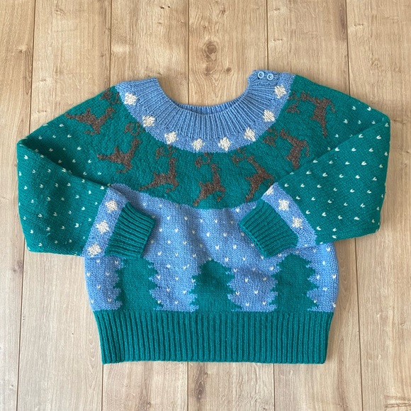 Vintage Sweaters - 90s Eagles Eye handknit wool sweater